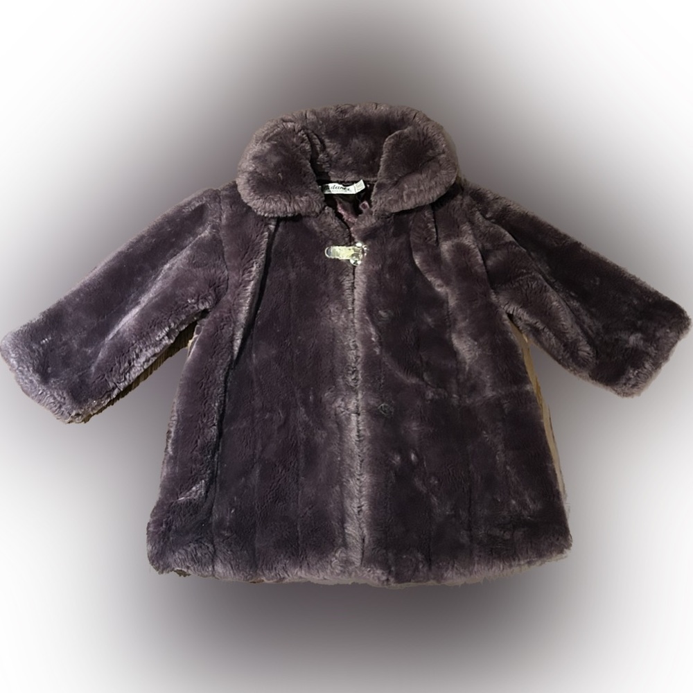 Purple Girls Fur Jacket Winter Coat